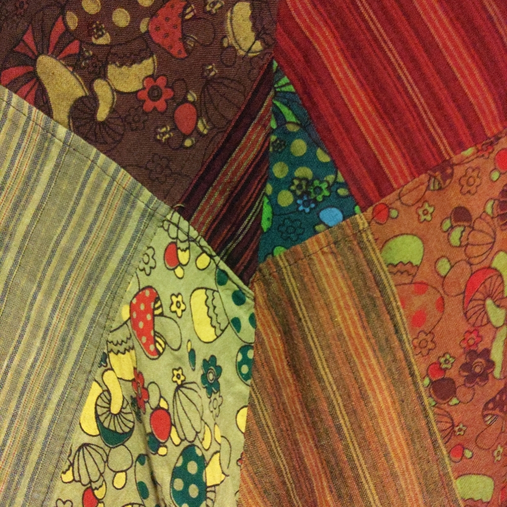 Mushroom Print Patchwork Tie Bow Straps Jumpsuit … - image 3